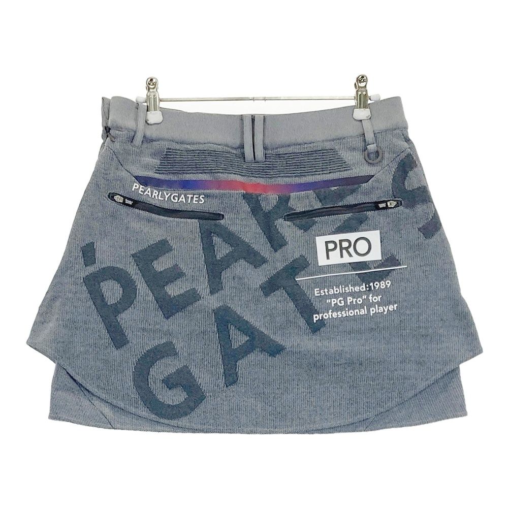 サイズ 1 PEARLY GATES パーリーゲイツ PRO スウェットスカート ロゴ グレー系 ゴルフウェア レディース ストスト