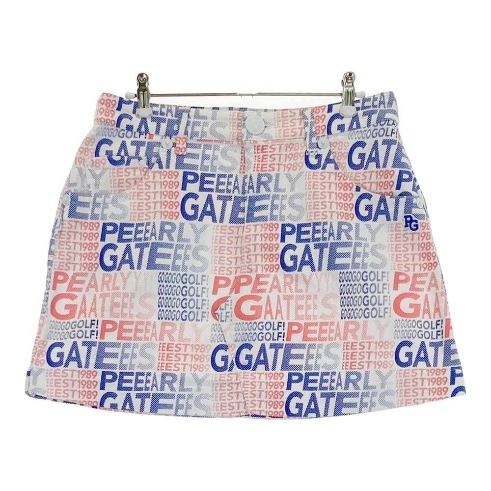 サイズ 2 PEARLY GATES パーリーゲイツ 2025年 ストレッチスカート ロゴ総柄 ホワイト系 ゴルフウェア レディース ストスト