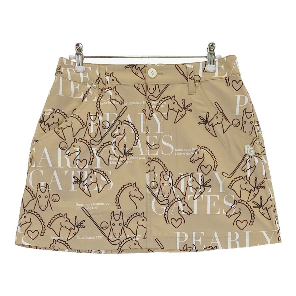 サイズ 1 PEARLY GATES パーリーゲイツ 2025年 スカート ホース 馬柄 ブラウン系 ゴルフウェア レディース ストスト