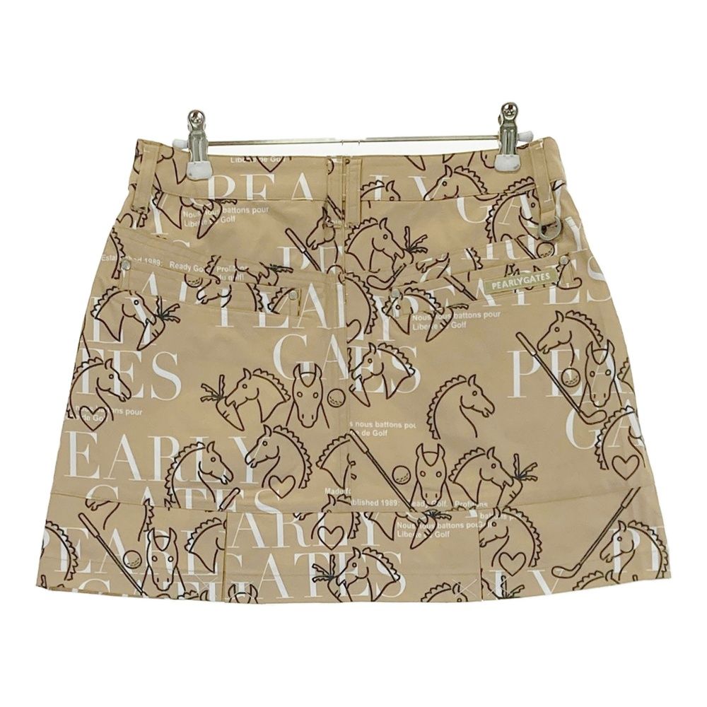 サイズ 1 PEARLY GATES パーリーゲイツ 2025年 スカート ホース 馬柄 ブラウン系 ゴルフウェア レディース ストスト