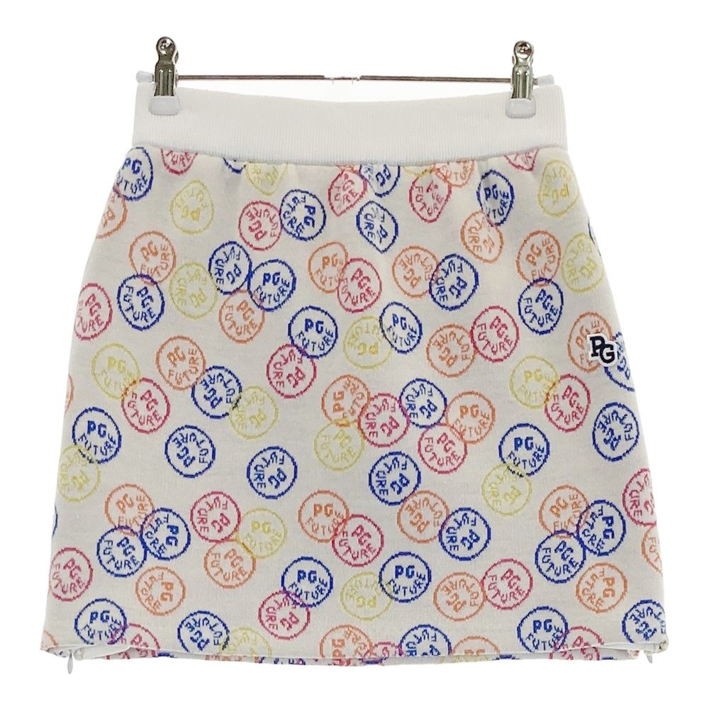 サイズ 0 PEARLY GATES パーリーゲイツ ニットスカート PG FUTURE 総柄 ホワイト系 ゴルフウェア レディース ストスト