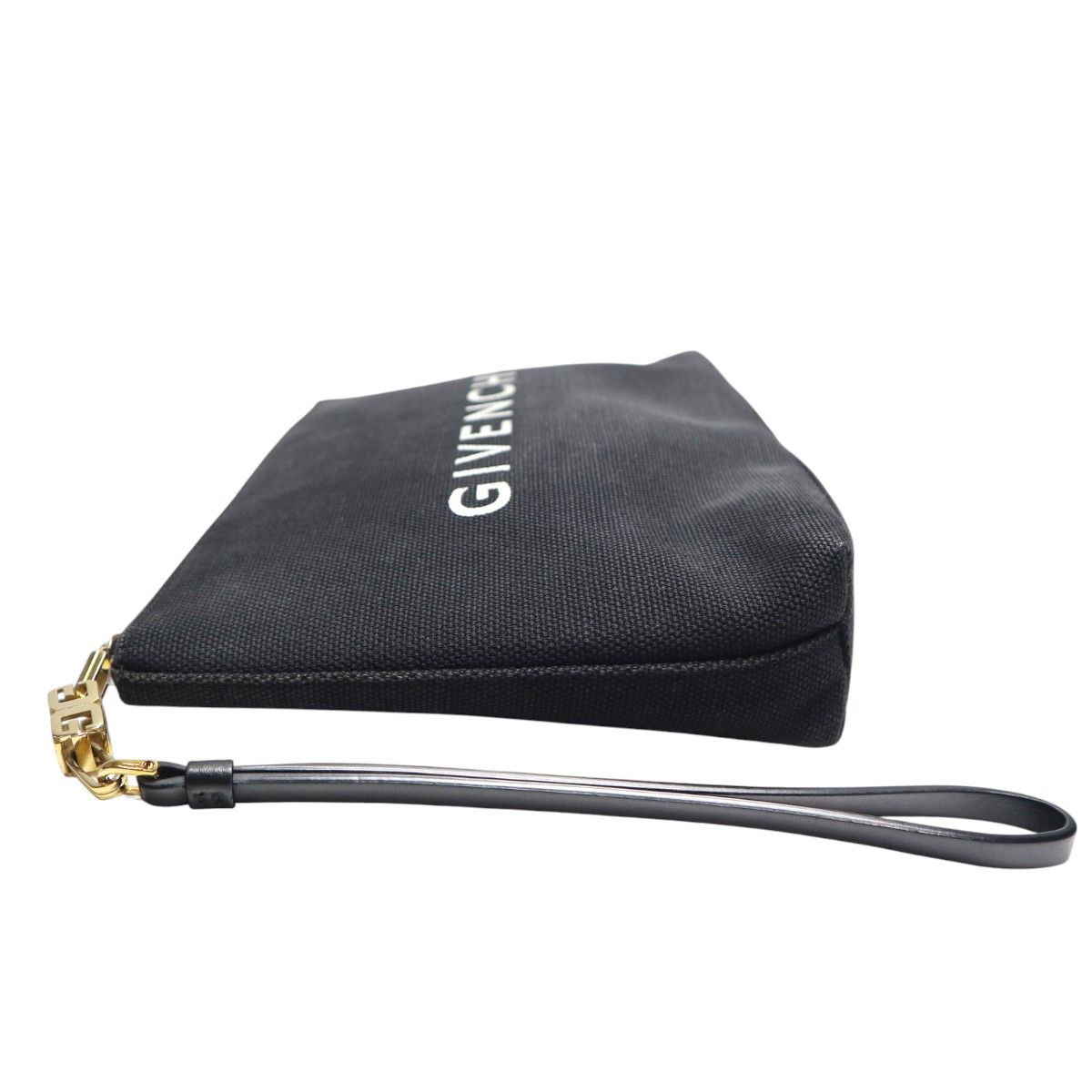 GIVENCHY ジバンシー ロゴ キャンバス/レザー リストレット クラッチ