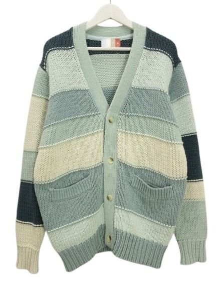 【中古】キス KITH ニット カーディガン WEIRFIELD CARDIGAN M ブルーグリーン系 2022SS トップス コットン 綿 キス KITH ニット カーディガン WEIRFIELD CARDIGAN M ブルーグリーン