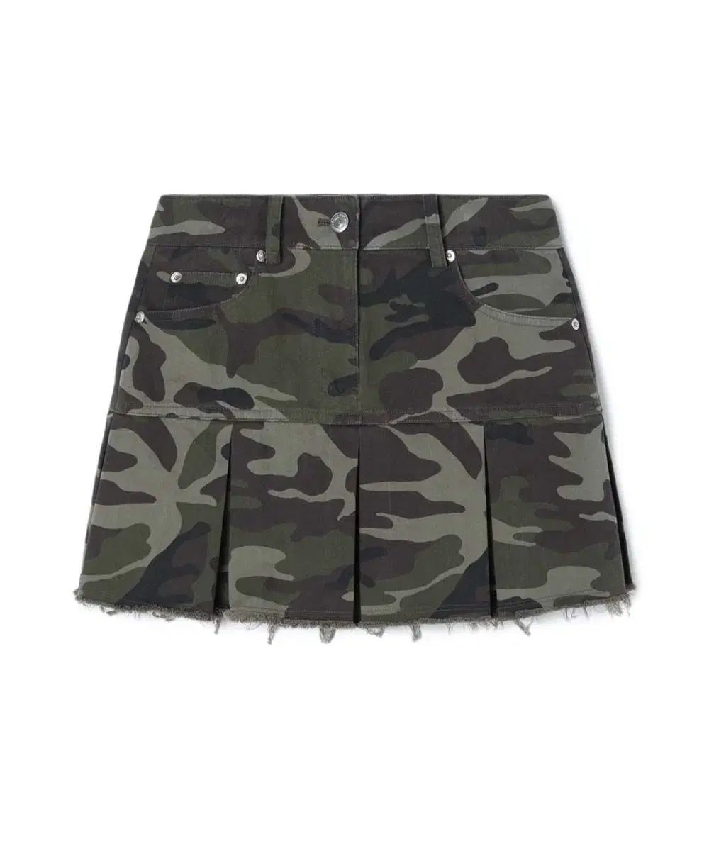ムーンサン カモフラージュ プリーツ スカート S