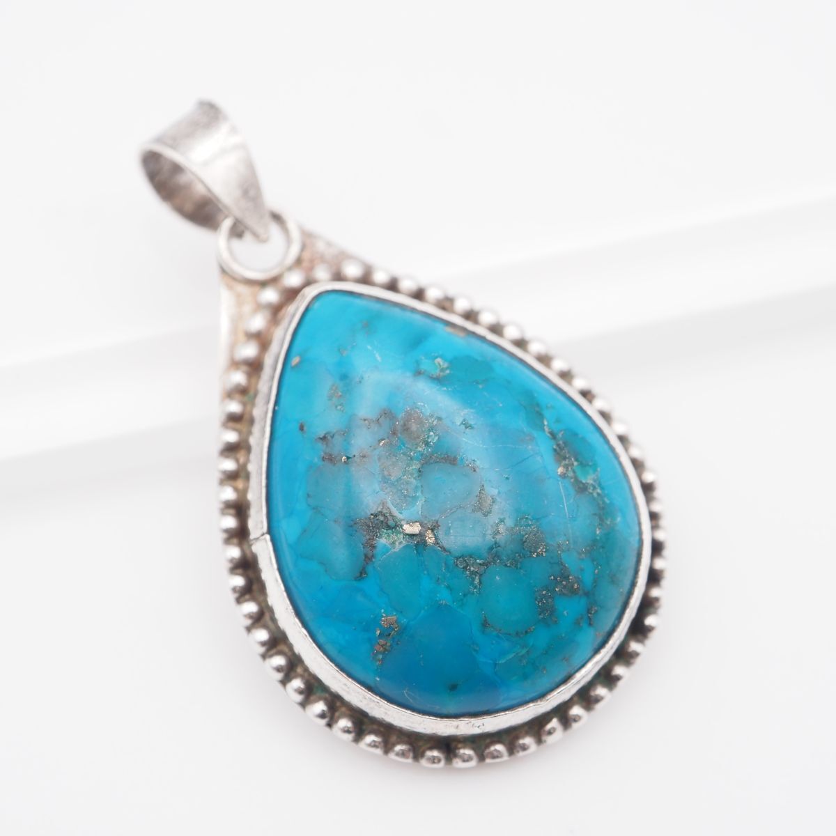 L 109 ターコイズ トルコ石 925刻印 ペンダント トップ デザイン シルバー チャーム ヘッド ヴィンテージ 誕生石