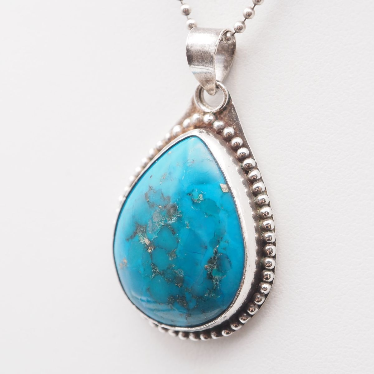 L109 ターコイズ トルコ石 925刻印 ペンダント トップ デザイン