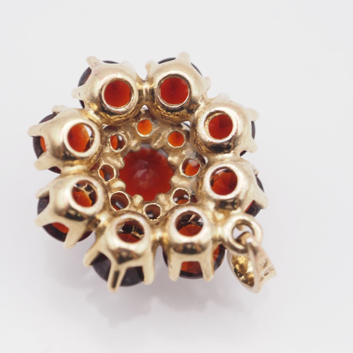 L139 ガーネット 925刻印 ペンダント トップ ゴールド デザイン