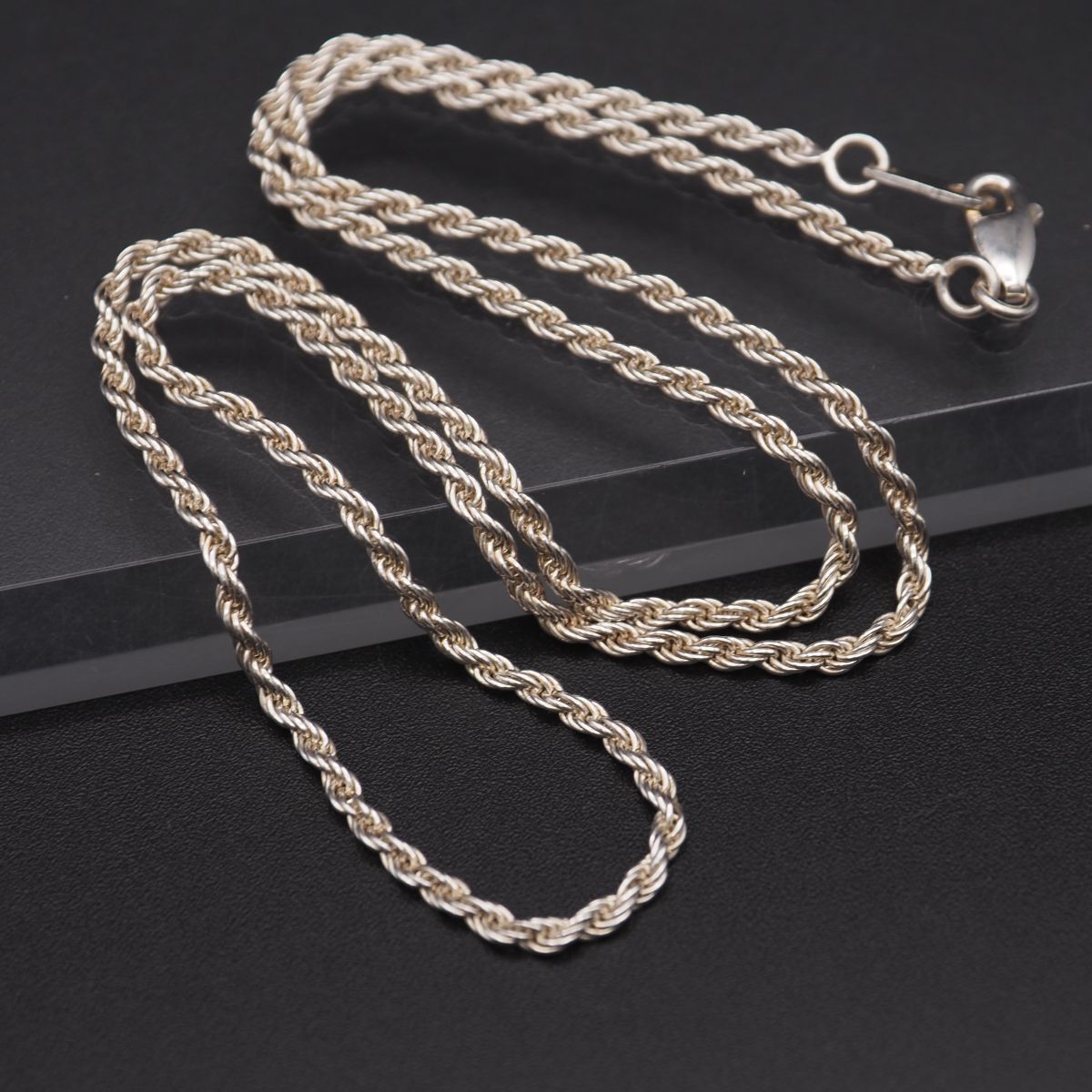 J729 ヴィンテージ ITALY 925刻印 ネックレス スクリュー ロープ