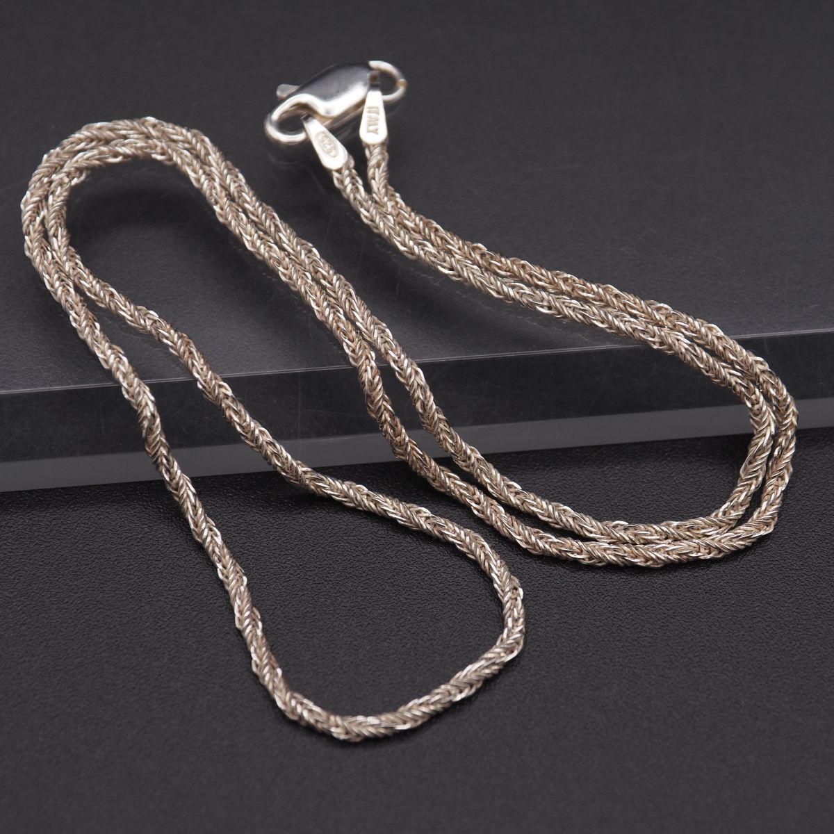 J714 ヴィンテージ ITALY 925刻印 ネックレス スクリュー ロープ