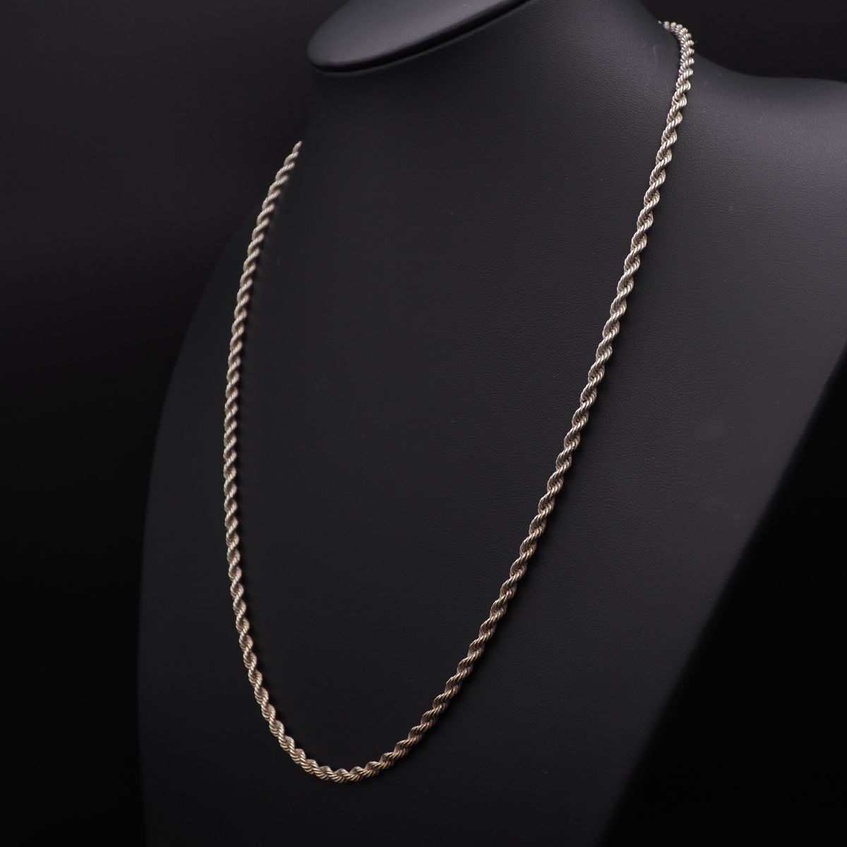 J803 ヴィンテージ 925刻印 ネックレス スクリュー ロープチェーン