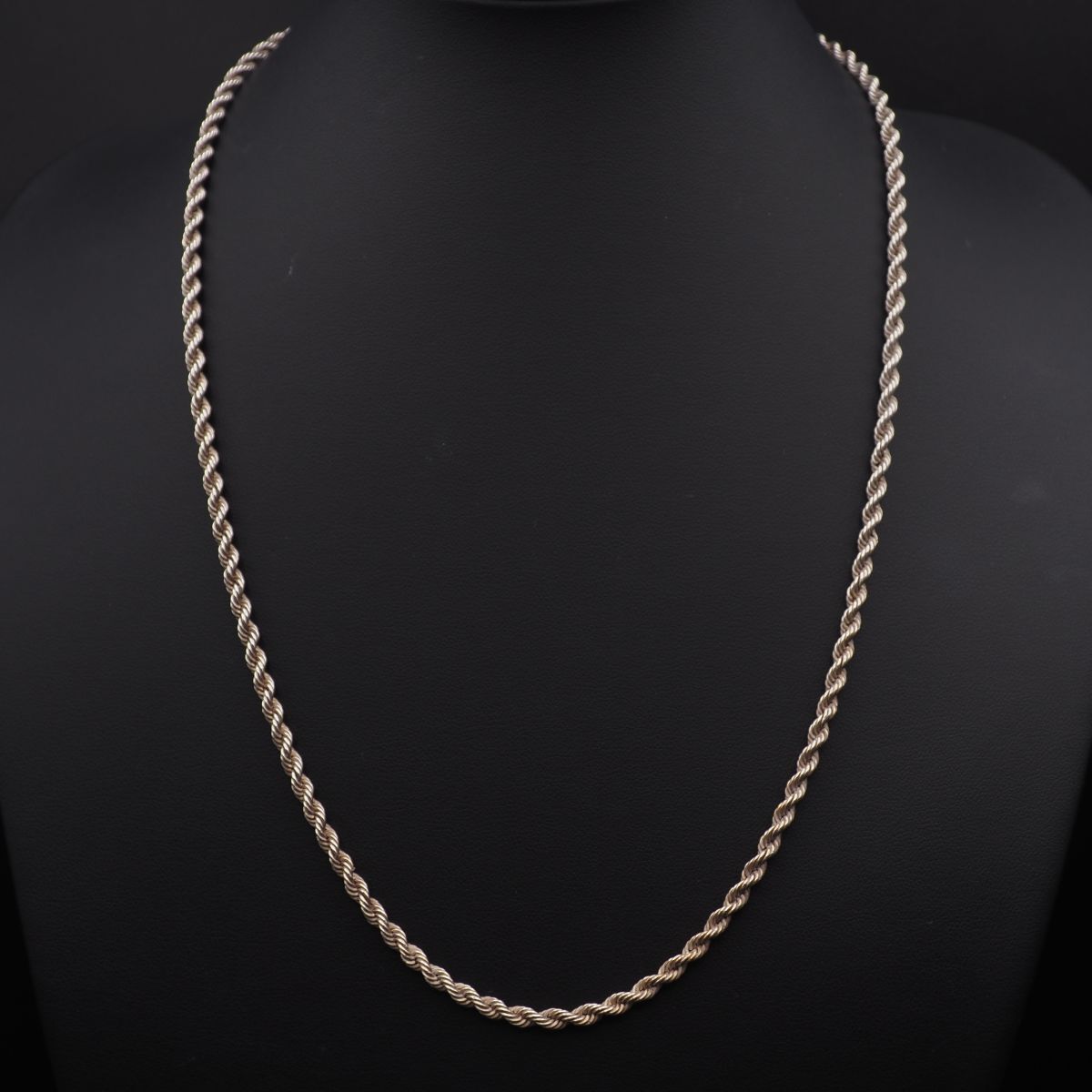 J803 ヴィンテージ 925刻印 ネックレス スクリュー ロープチェーン