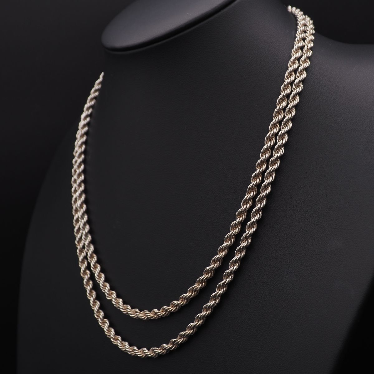 J788 ヴィンテージ 950刻印 ネックレス スクリュー ロープチェーン