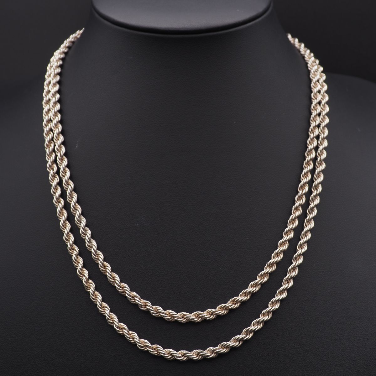 J788 ヴィンテージ 950刻印 ネックレス スクリュー ロープチェーン