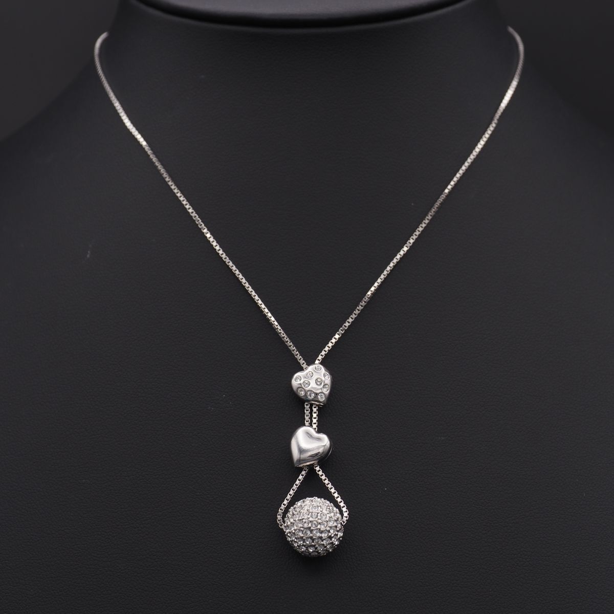 レディース J938 スワロフスキー SWAROVSKI ペンダント ネックレス 3連 