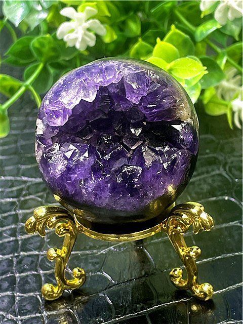 AAA級家庭円満◇天然ウルグアイ産アメジスト開口笑原石B88G3/56G37D