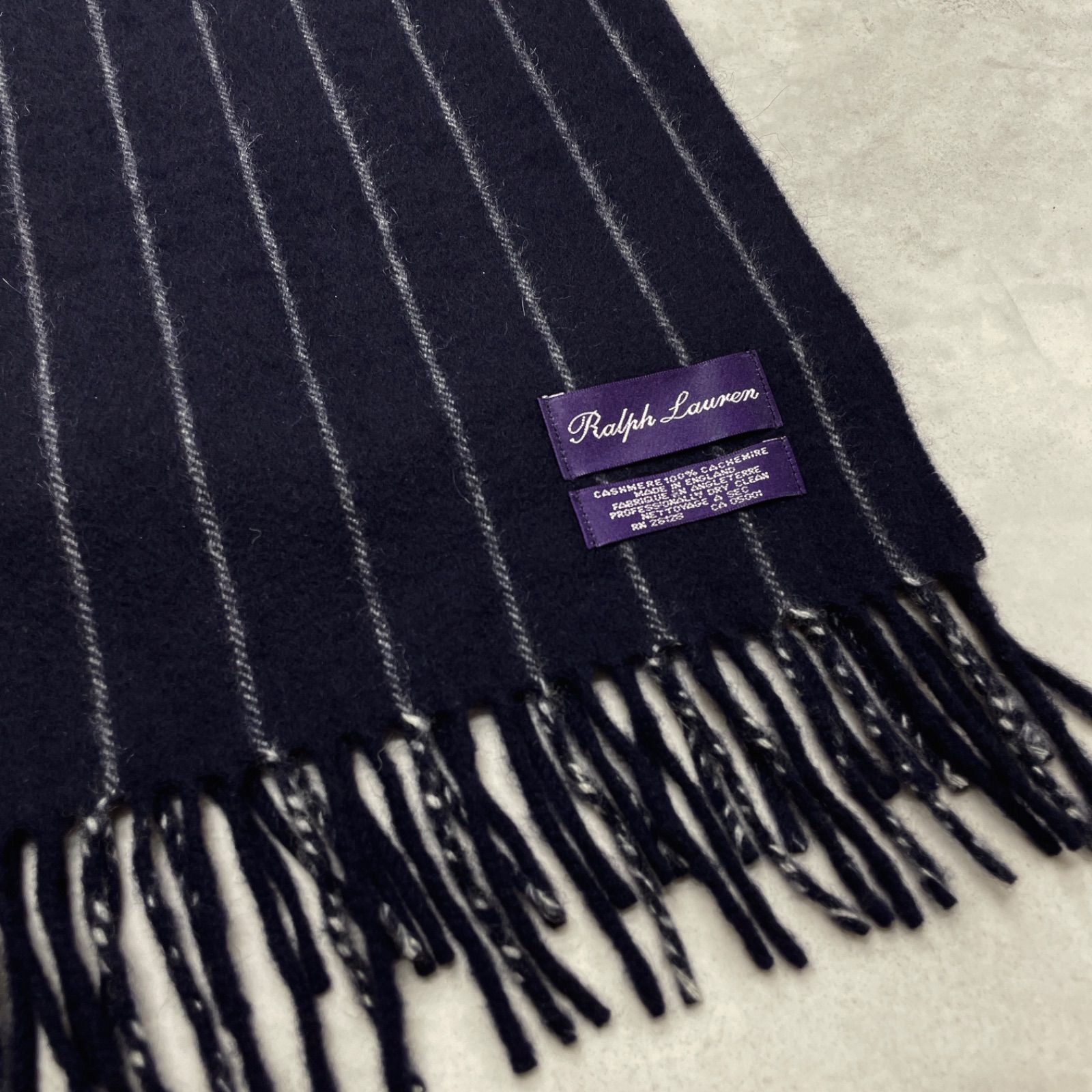 ラルフローレンパープルレベルカシミヤマフラー　ブラック RALPH LAUREN ラルフローレン パープルレーベル マフラー ストール