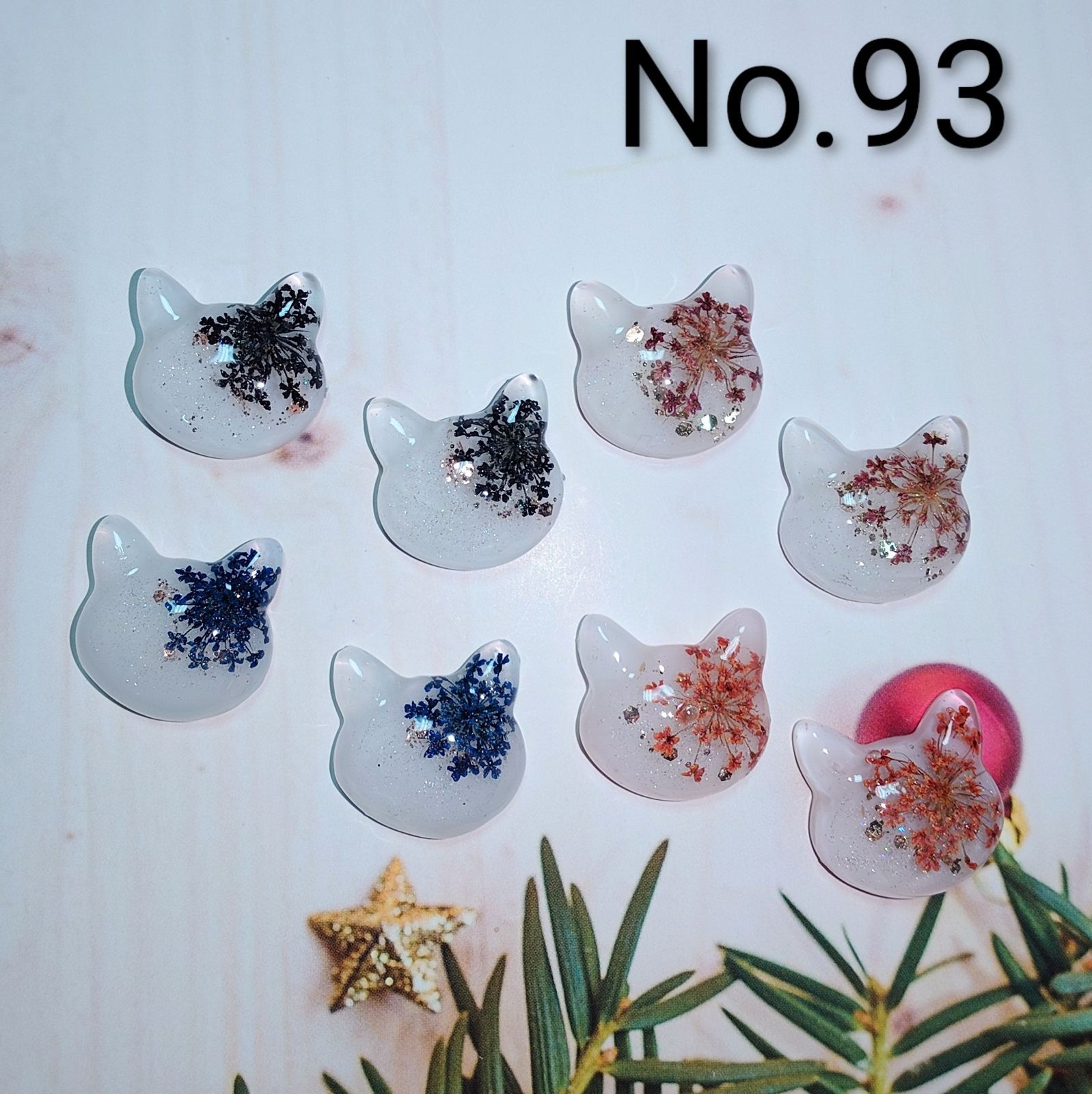 R-449 ✴︎レジン カボション✴︎ネコ型✴︎８カラー◡̈*❤︎ R-641 ✴︎レジンカボション✴︎クリスマス☆⁎⁎⁺ - メルカリ
