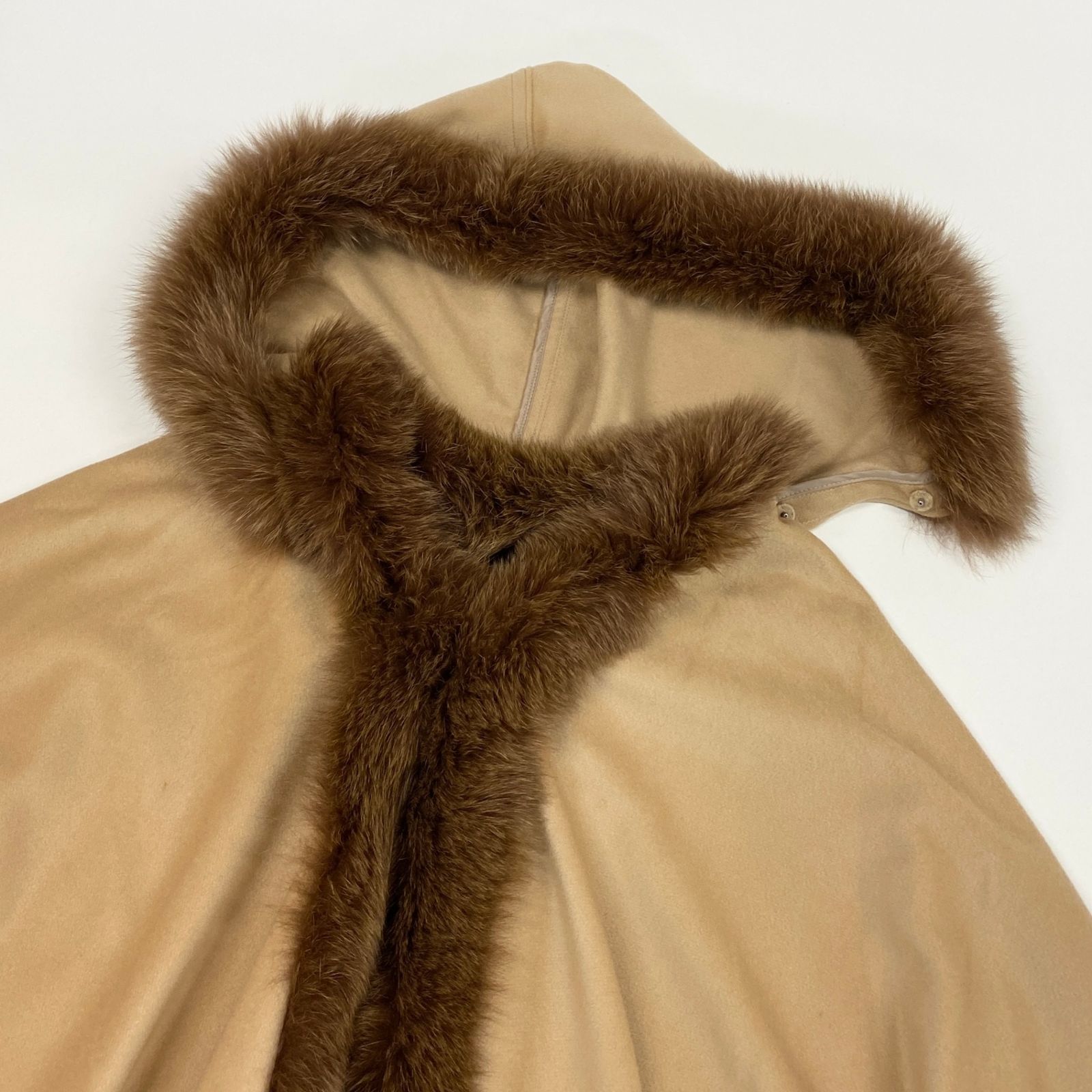 PIERRE BALMAIN ✨希少 美品✨ アルパカ ファーコート ブラウン 12L15 PIERRE BALMAIN ピエールバルマン カネボウ 総カシミア ポンチョ