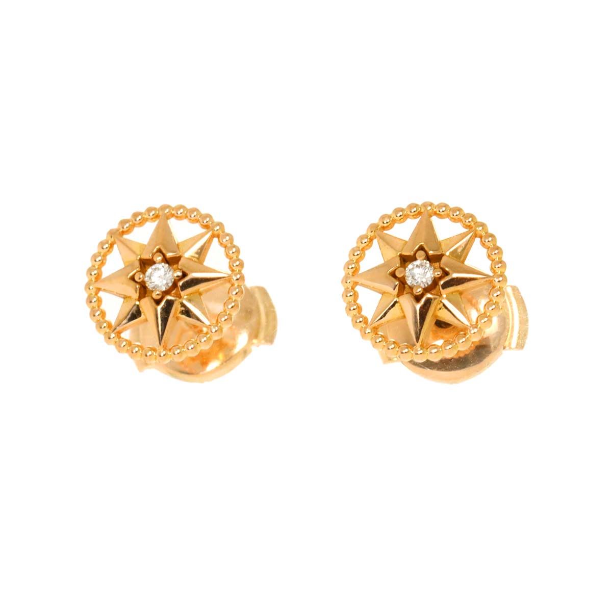 ディオール Dior ローズ デ ヴァン ダイヤ ピアス K 18 PG 750 Rose des Vents Earrings Pierced 証明書