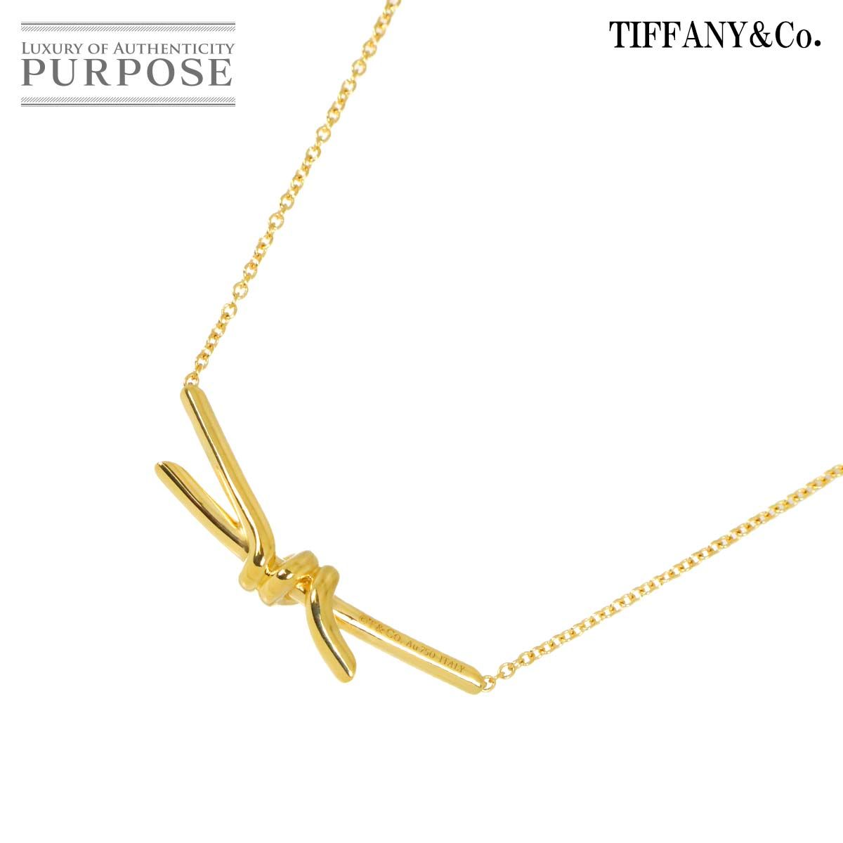 ティファニー TIFFANY&Co. ノット ネックレス 43cm K18 YG イエロー