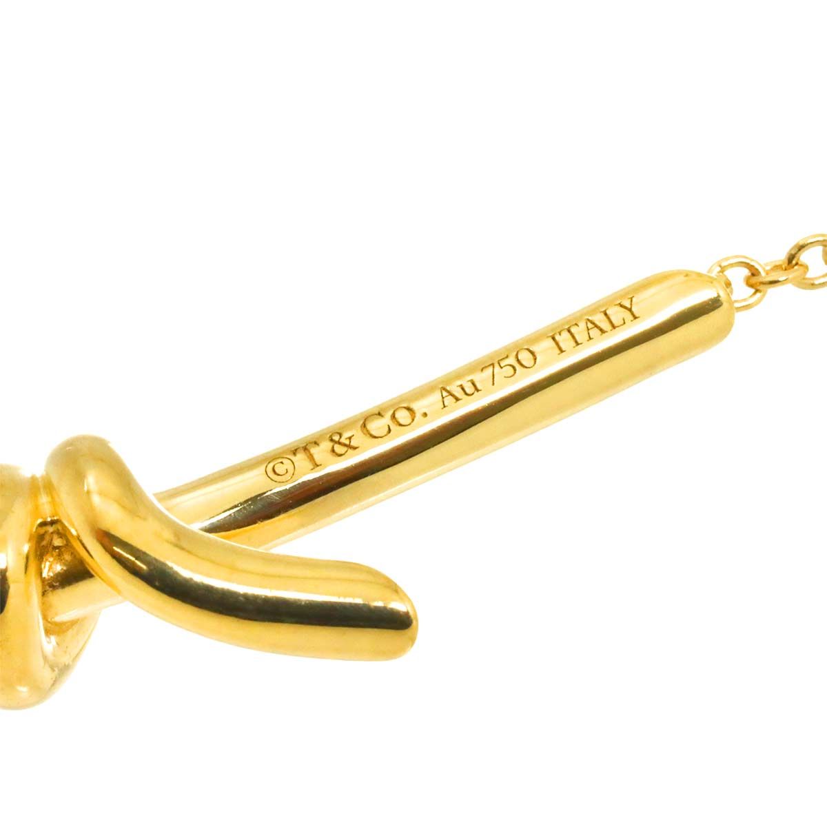 ティファニー TIFFANY&Co. ノット ネックレス 43cm K18 YG イエロー