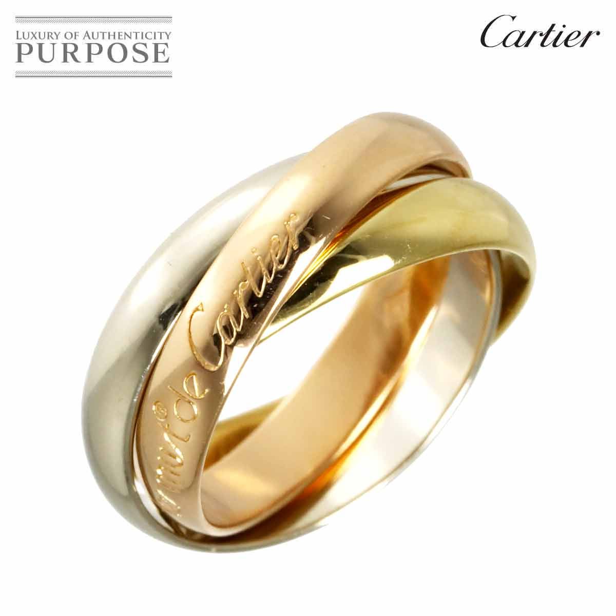 カルティエ Cartier トリニティ ミディアム MM #50 リング K18 YG WG