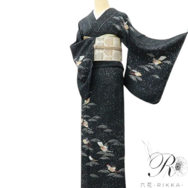 新品 正絹 仕付け糸付 菊 梅 扇 椿 楓 訪問着 着物 A4164 - メルカリ