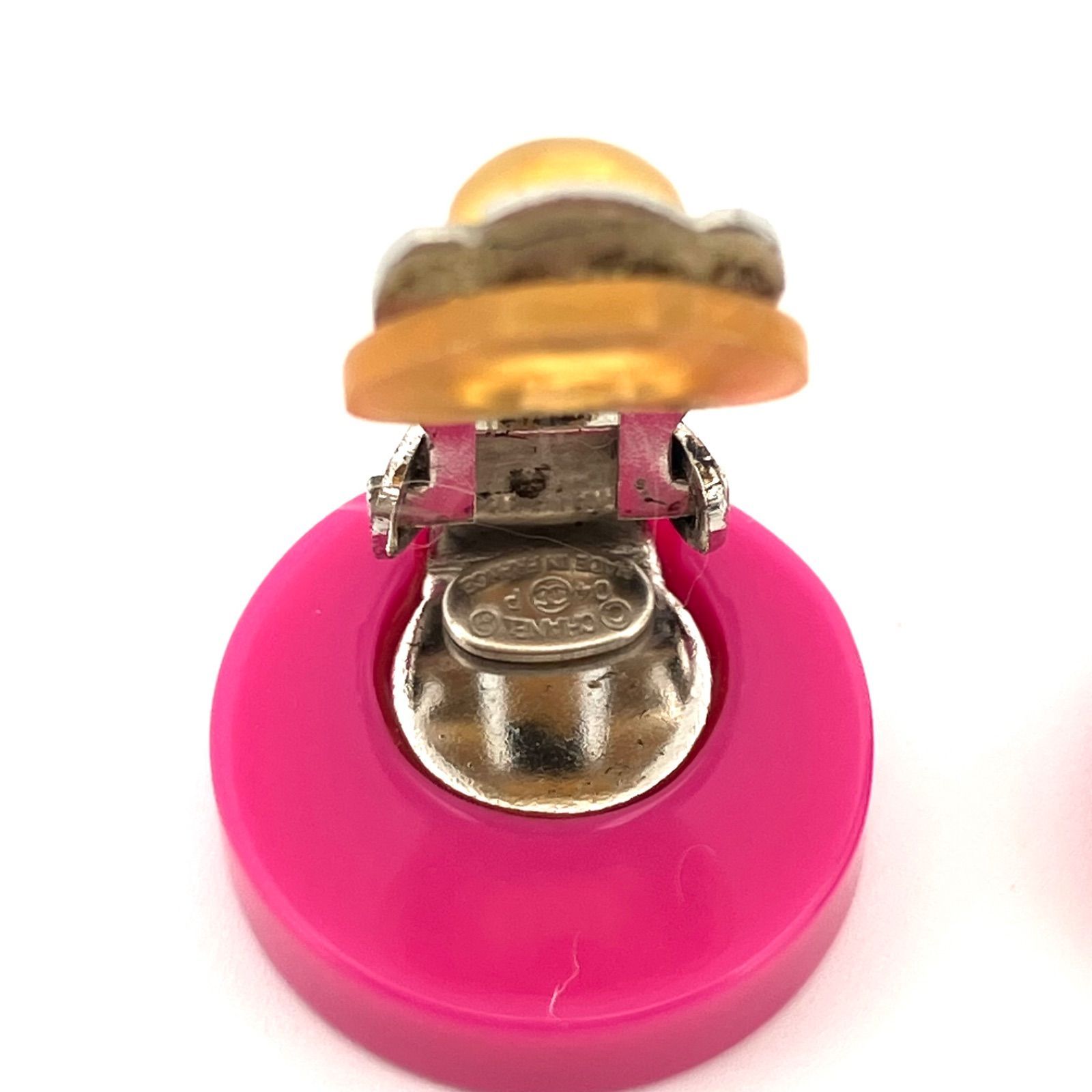 CHANEL ココマーク フラワー ボタン イヤリング 04P ピンク 花柄