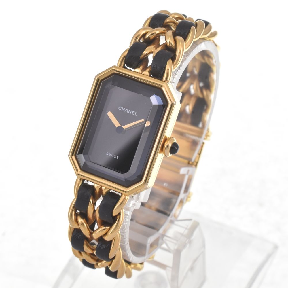 値下 シャネル CHANEL プルミエール M GP/レザー クォーツ レディース