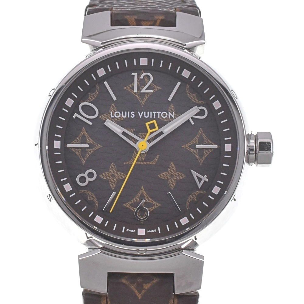 ルイ ヴィトン LOUIS VUITTON QA 071 Z タンブール モノグラム MM クォーツ レディース D 142174