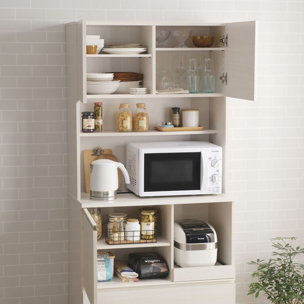 ♪［アイリスオーヤマ］キッチン キャビネット オフホワイト ［幅79cm