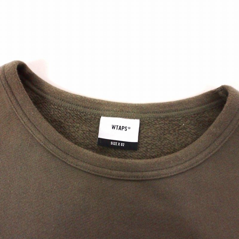 ダブルタップス WTAPS ロゴプリント スウェット トレーナー 02 カーキ