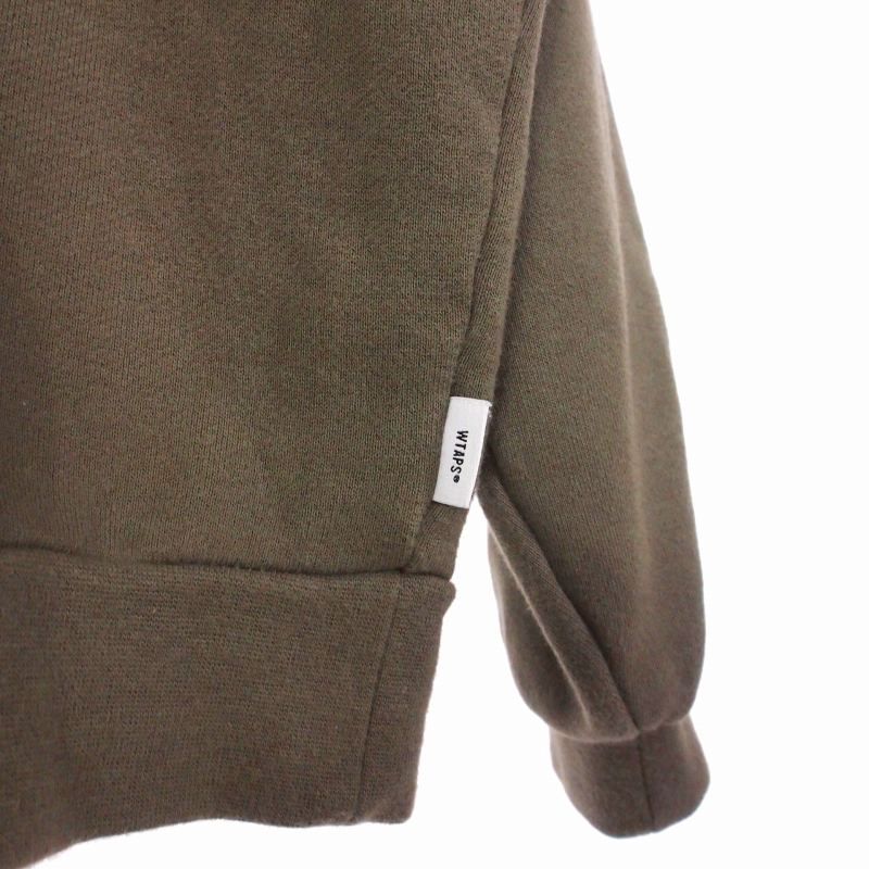 ダブルタップス WTAPS ロゴプリント スウェット トレーナー 02 カーキ
