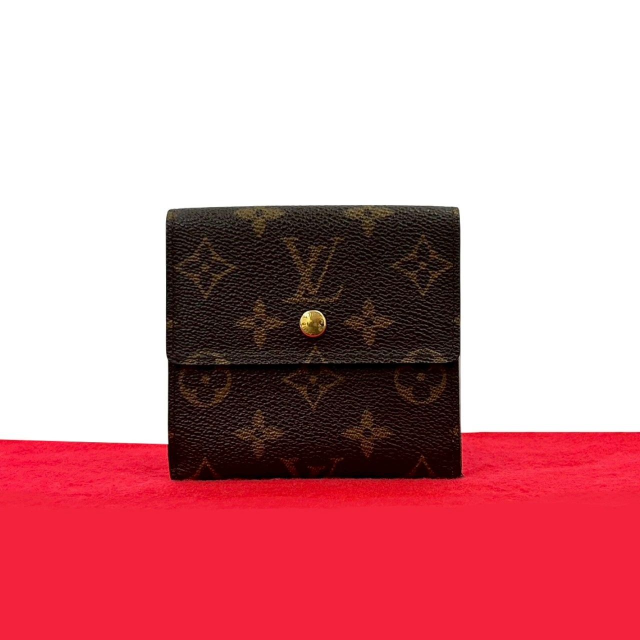 LOUIS VUITTON ルイヴィトン ヴィンテージ ポルトフォイユ エリーズ モノグラム レザー 三つ折り財布 ウォレット ブラウン 43133