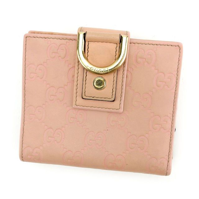 【BIGお買い物ラリー★30%OFFセール中】グッチ GUCCI 二つ折り財布グッチシマ アビー ピンク×ゴールド レディース 中古 最大30％OFF☆年越しセール】グッチ GUCCI 二つ折り財布 グッチシマ