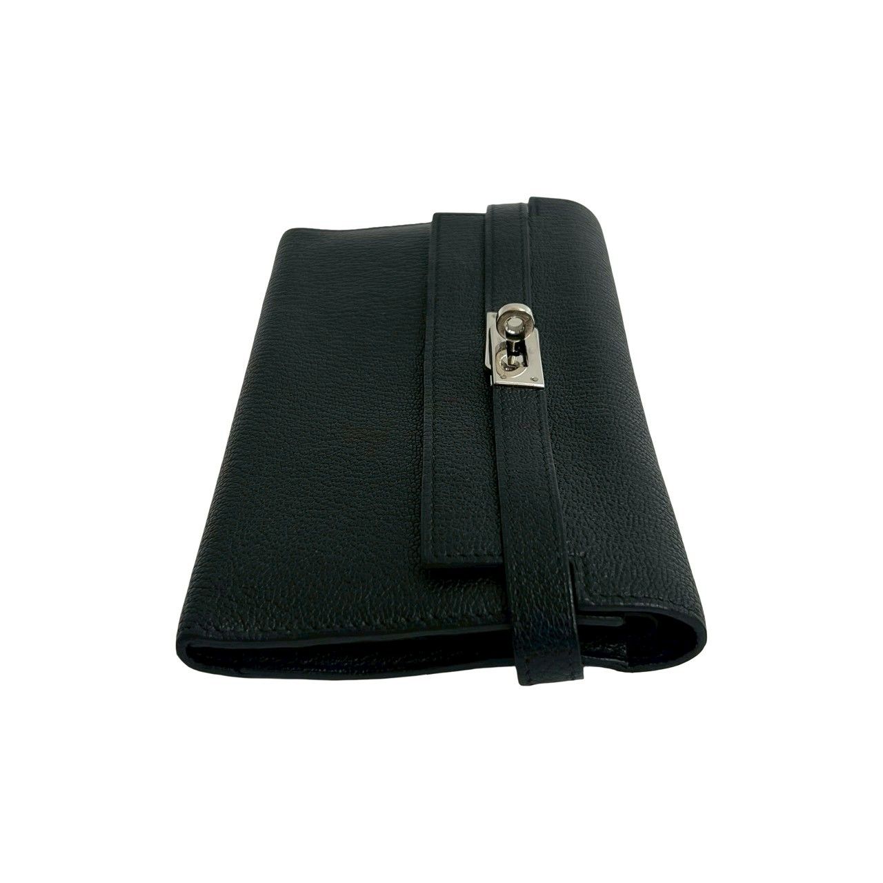  き N 刻印 HERMES エルメス ケリーウォレット シェーブル レザー 本革 三つ折り 長財布 ウォレット ブラック 87899 その他 小物