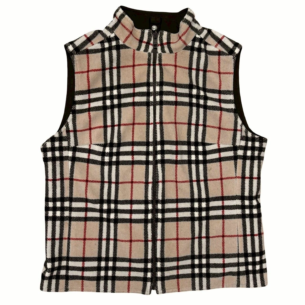 バーバリー ノバチェック リバーシブル フリース ベスト 38 サイズ レディース ベージュ ブラック 82249