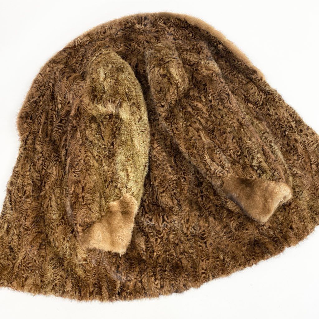 パステルミンク ミンクファー ロングコート ブラウン 着丈106cm パステルミンク ミンクファー ロングコート ブラウン 着丈106cm