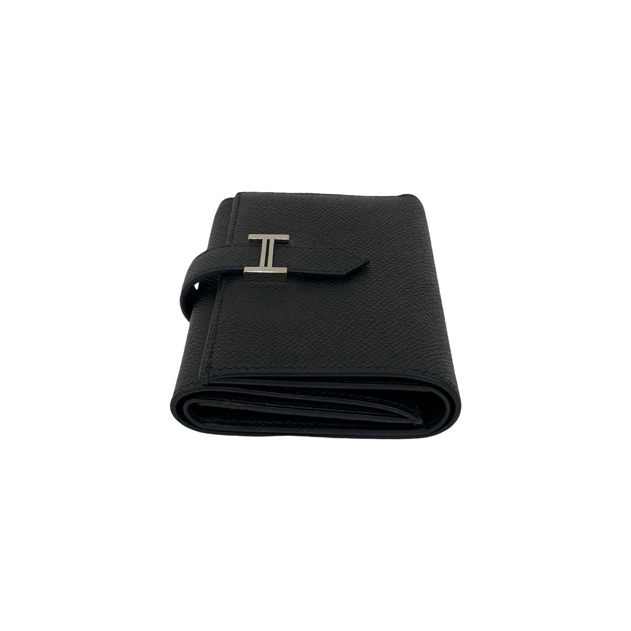  品 き W 刻印 HERMES エルメス ベアン コンビネ ヴォーエプソン レザー 本革 三つ折り財布 ウォレット ブラック 97610 その他 小物