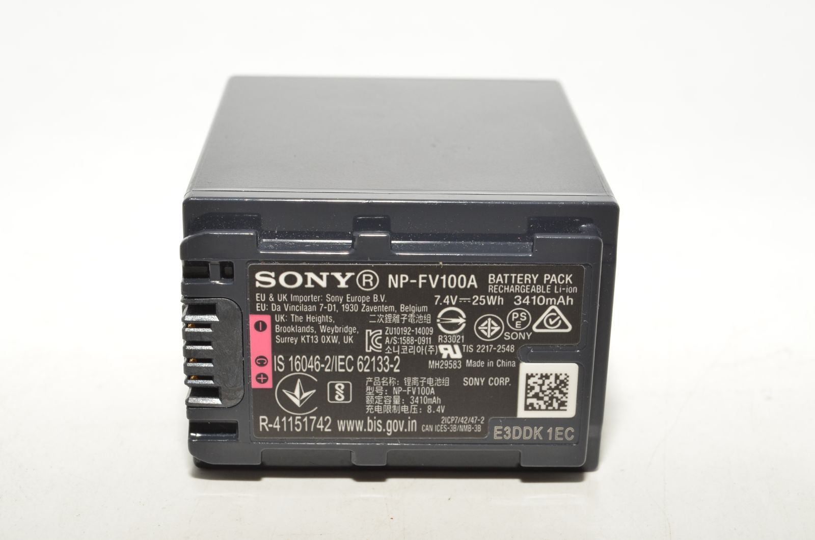 251194 上 SONY ソニー ビデオカメラ用バッテリー リチャージャブルバッテリーパック NP FV 100 A FDR AX 45 HDR CX 680用