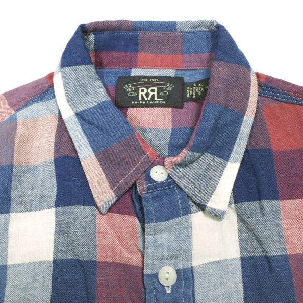 RRL ダブルアールエル LEE WORKSHIRT インディゴチェックコットン