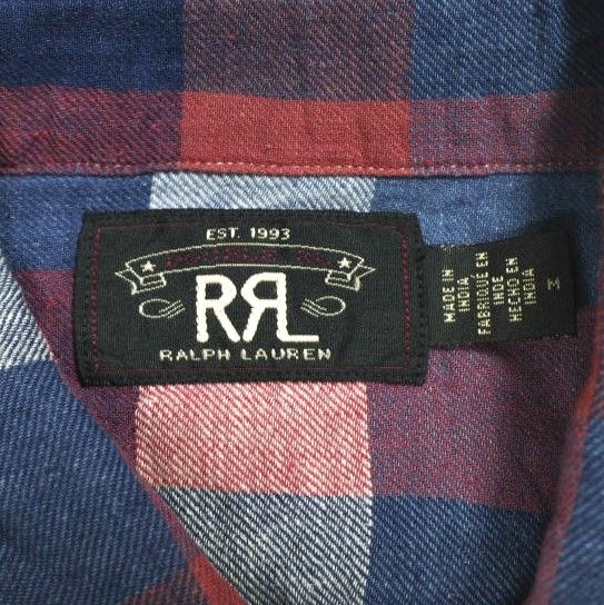 RRL ダブルアールエル LEE WORKSHIRT インディゴチェックコットン