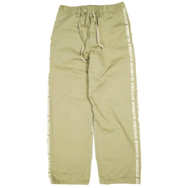 HYSTERIC GLAMOUR ヒステリックグラマー 日本製 HG CONNECTED LOGO イージーパンツ 149010 7231 S BEIGE ボトムス HYSTERIC GLAMOUR ヒステリックグラマー 日本製 HG CONNECTED LOGO