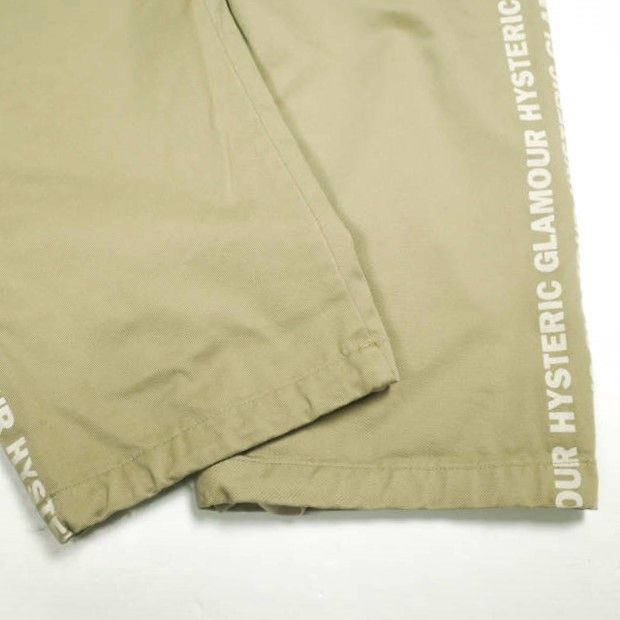 HYSTERIC GLAMOUR ヒステリックグラマー 日本製 HG CONNECTED LOGO イージーパンツ 149010 7231 S BEIGE ボトムス HYSTERIC GLAMOUR ヒステリックグラマー 日本製 HG CONNECTED LOGO