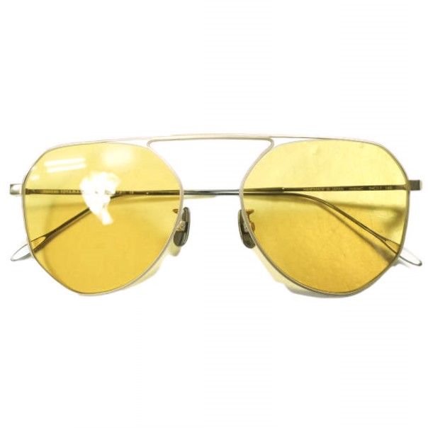 YUICHI TOYAMA ユウイチトヤマ 日本製 U-101 mobileC ドロップ型メガネフレーム サングラス col.04|Yellow 54□17-145 ティアドロップ 眼鏡 メガネ g 24536