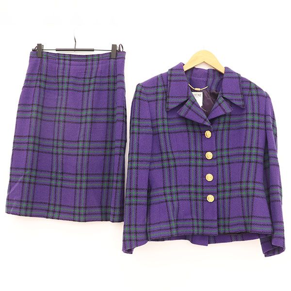 CELINE セリーヌ　スカートセットアップ　ウール　サイズ38 M相当 セリーヌ CELINE スーツ セットアップ スカート シングルボタン