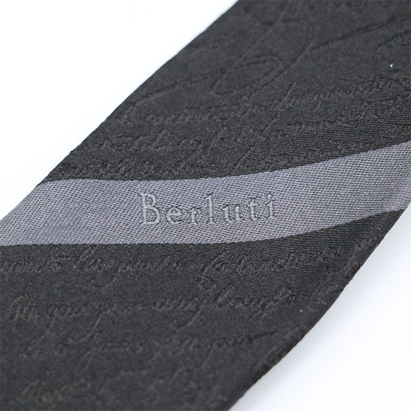ベルルッティ BERLUTI カリグラフィー ネクタイ シルク100％ ブラック