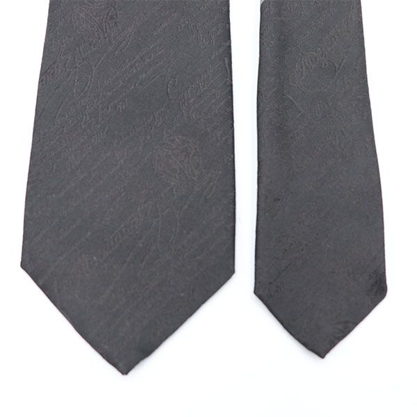 Berluti オールブラック カリグラフィ ネクタイ ベルルッティ BERLUTI カリグラフィー ネクタイ シルク100％ ブラック