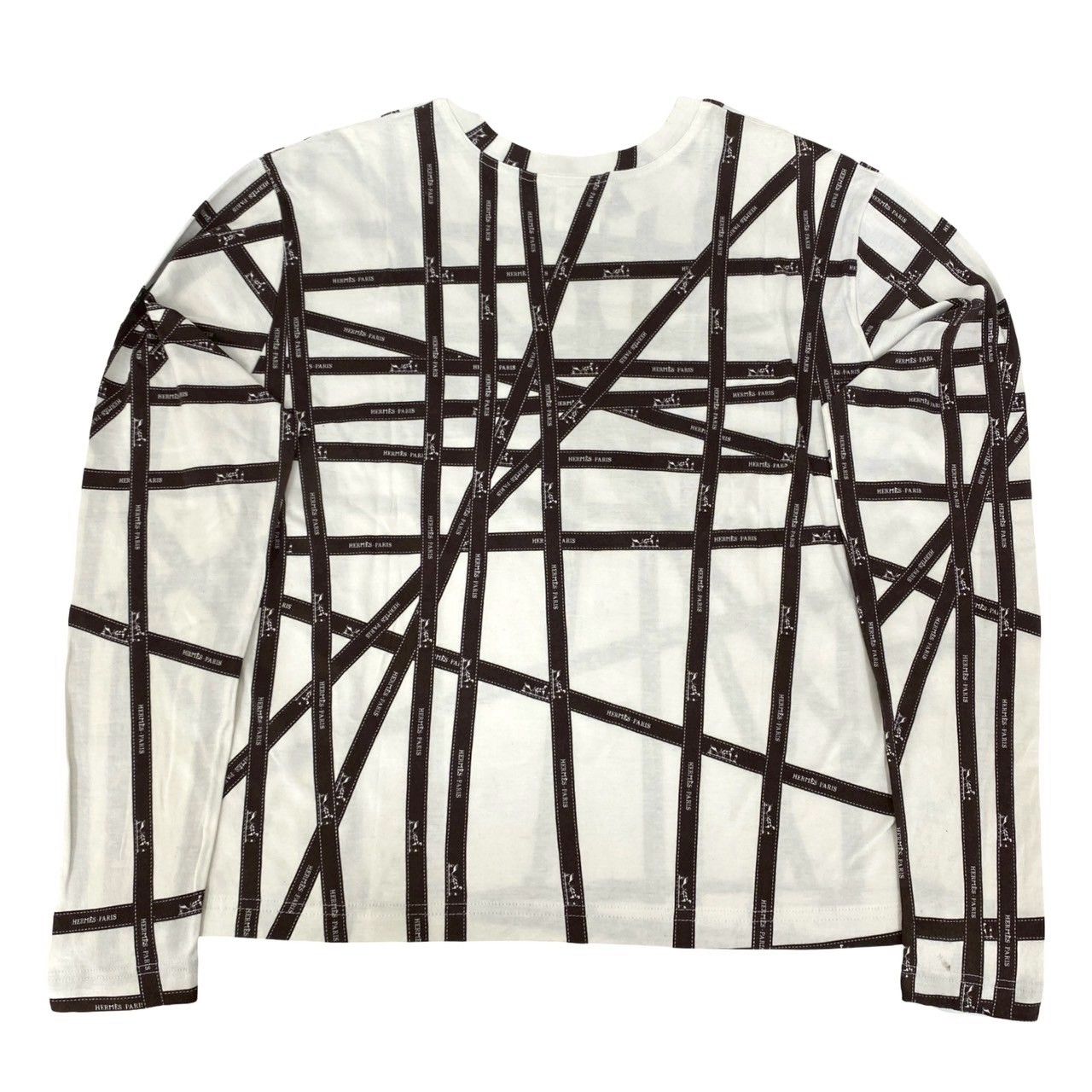 極 美品 希少品 HERMES エルメス ボルデュック リボン 柄 コットン 綿