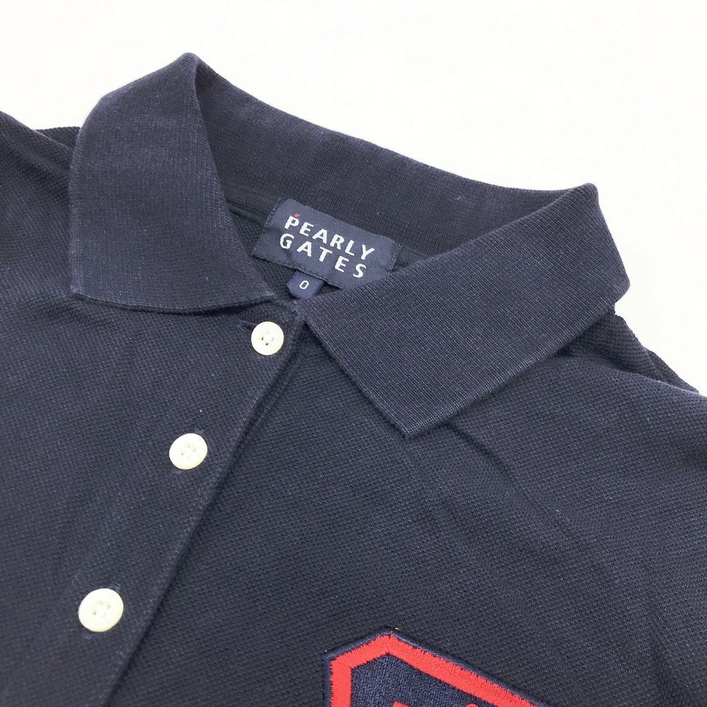 サイズ：0 PEARLY GATES パーリーゲイツ 半袖ポロシャツ ネイビー系
